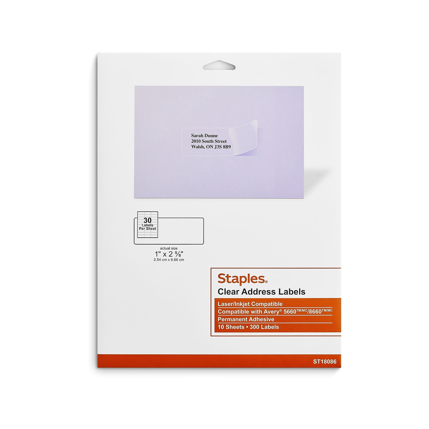 Address Labels 86110 Inkjet 1 x 2 5/8 750 Ct (25 sheets) Office Max