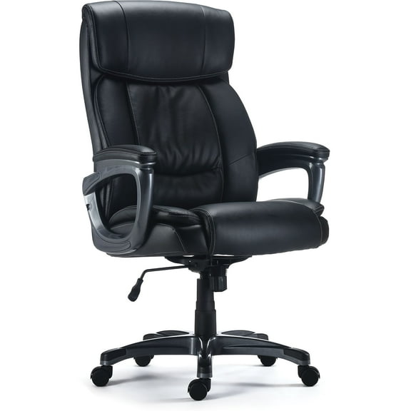 Staples Lockland Ergonomic Leather Managers Big & Tall Chair 400 lb. Capacity Black 2/Pack 58067VS