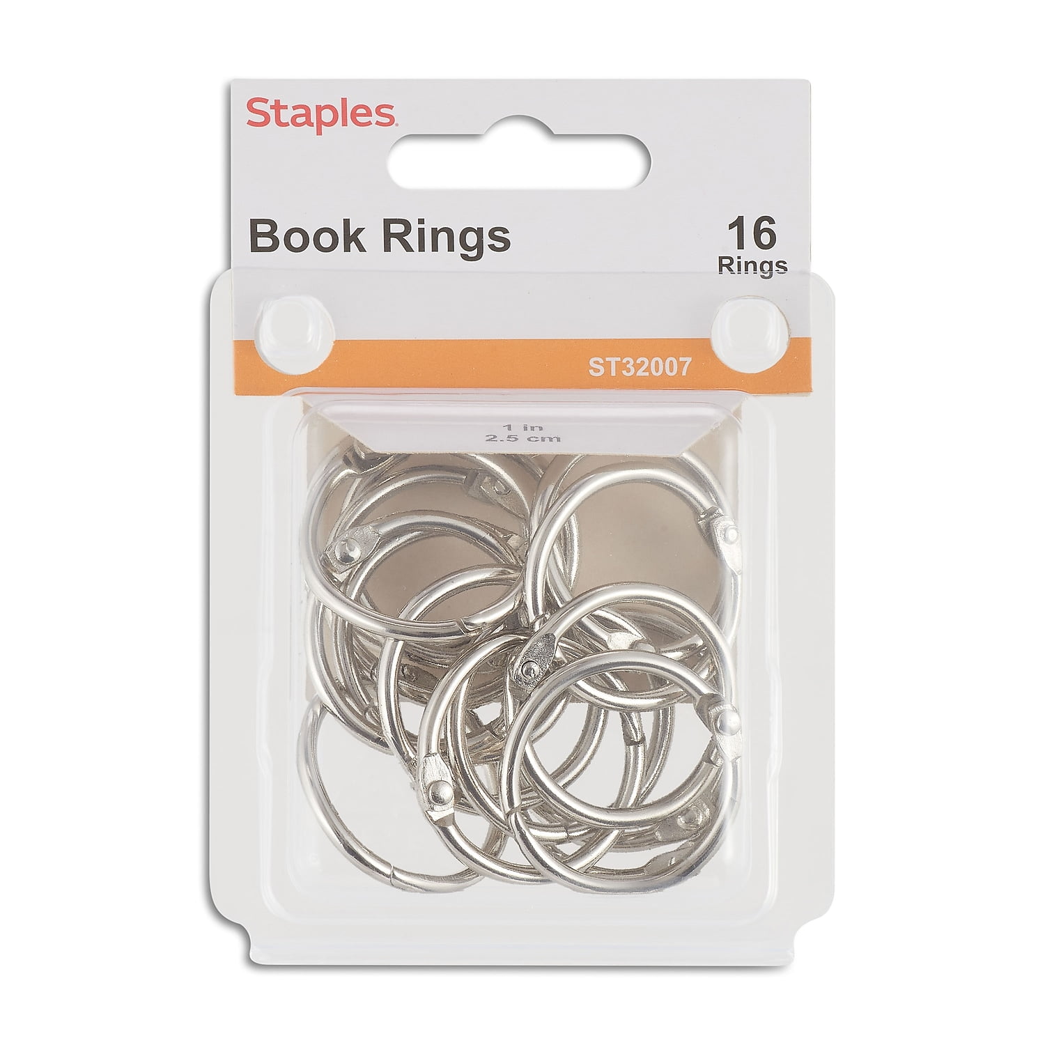 Staples LooseLeaf Rings 1" Size Silver 481326