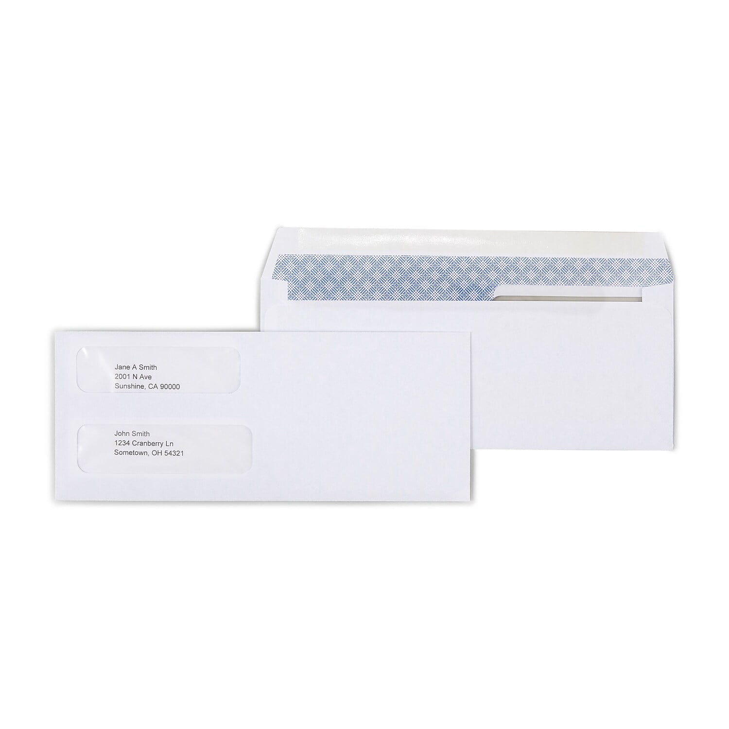 Staples Lsr Check Size Double-Window Security-Tint Gummed Envelopes 1 ...