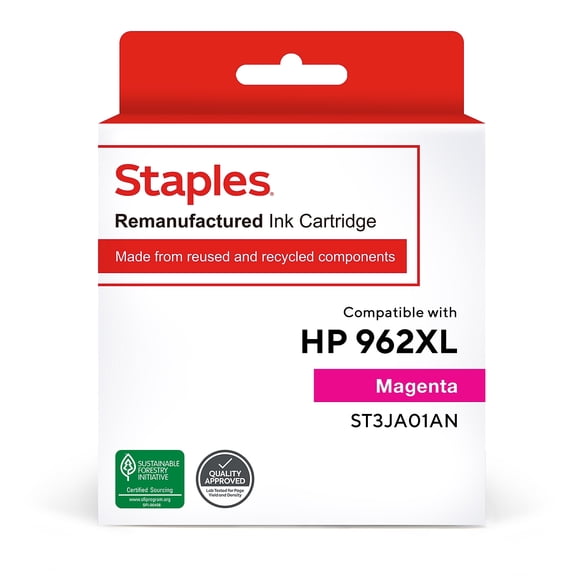 Staples  Magenta High Yield Ink Cartridge Replacement for HP 962XL (ST3JA01AN)