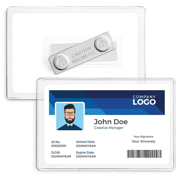 Staples Magnetic Badge Holders 2.25" x 3.5" Vinyl Clear 25/Pack (51925) ST51925/51925