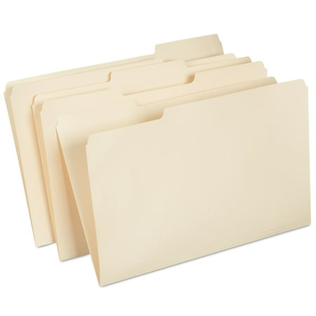 Staples Manila 3-Tab File Folders Legal Assorted Position 100/Box TR56680