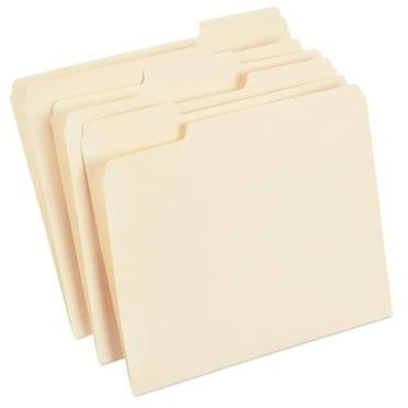 Staples Manila File Folders Letter 3 Tab Assorted Position 100/Box TR56675