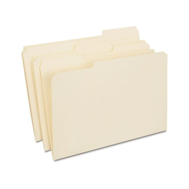 Staples Manila File Folders w/ Reinforced Tabs 3 Tab Legal 100/Box