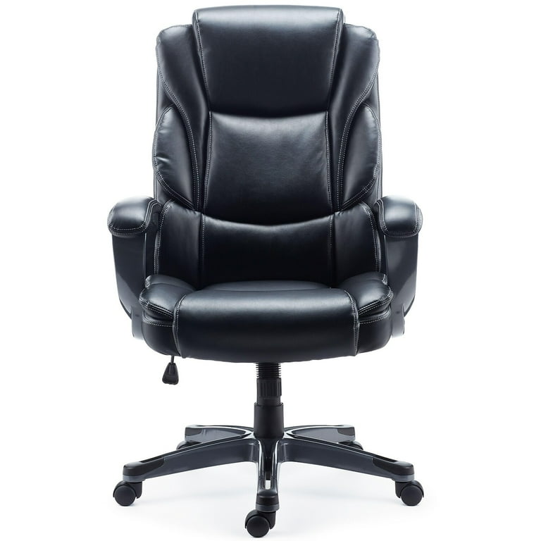 STAPLES Bonded Leather Managers Office Chair Black Swivel Tilt