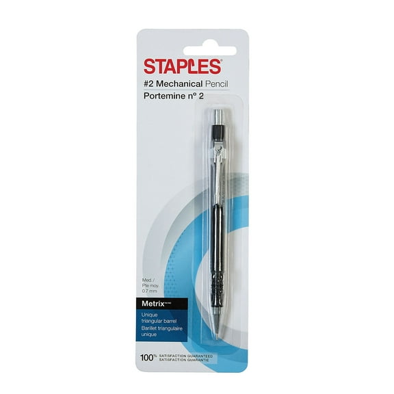 Staples Metrix Mechanical Pencils 0.7mm Black 3/Pack 50804VS