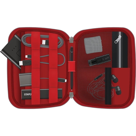 Staples Mobile Accessory Organizer Black/Red 2705490