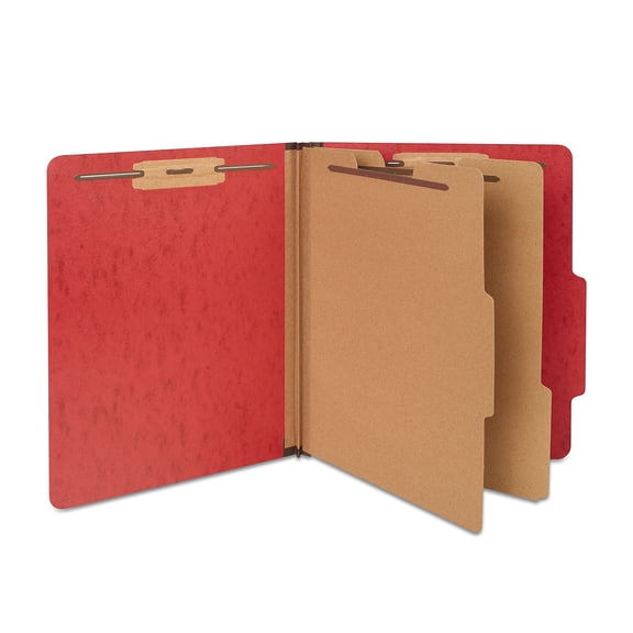 Staples Moisture Resistant Classification Folder 2-Dividers 2.5" Expansion Letter Size Dark Red