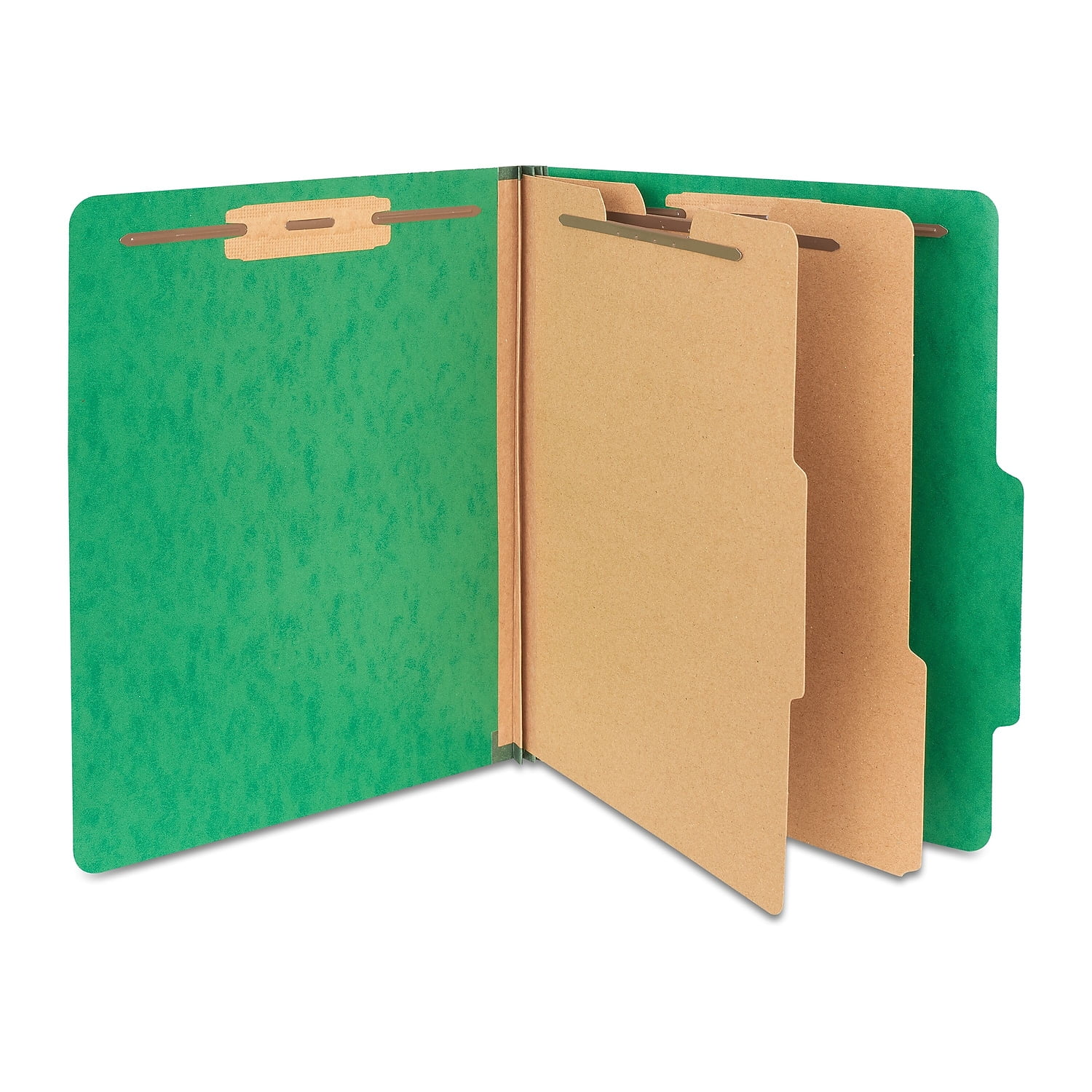 Staples Moisture Resistant Classification Folder 2-Dividers 2.5" Expansion Letter Size Green