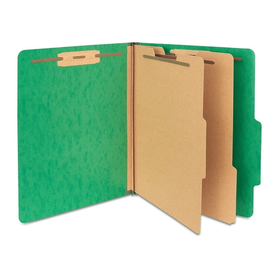 Staples Moisture Resistant Classification Folder 2-Dividers 2.5" Expansion Letter Size Green