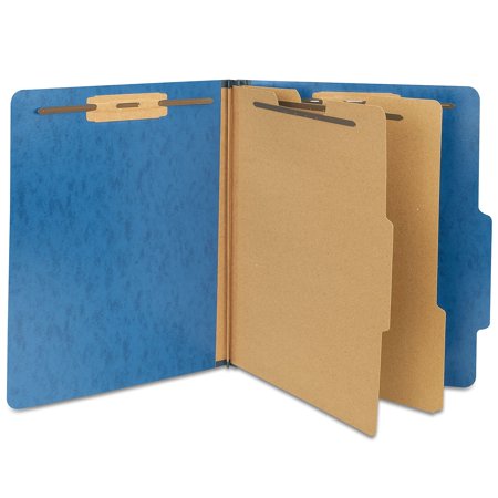 Staples Moisture-Resistant Classification Folders 2/5 Top Tab Ltr 2 Div NavyBl 614620
