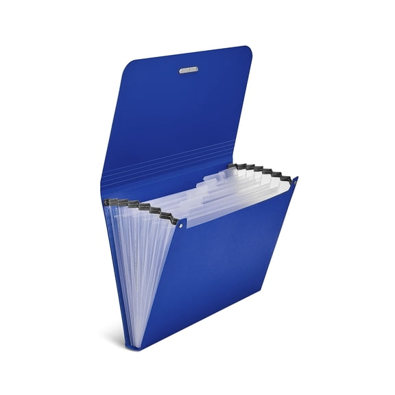 Staples Moisture Resistant Reinforced Plastic Filing Accordion File 7-Pocket Letter Size Blue