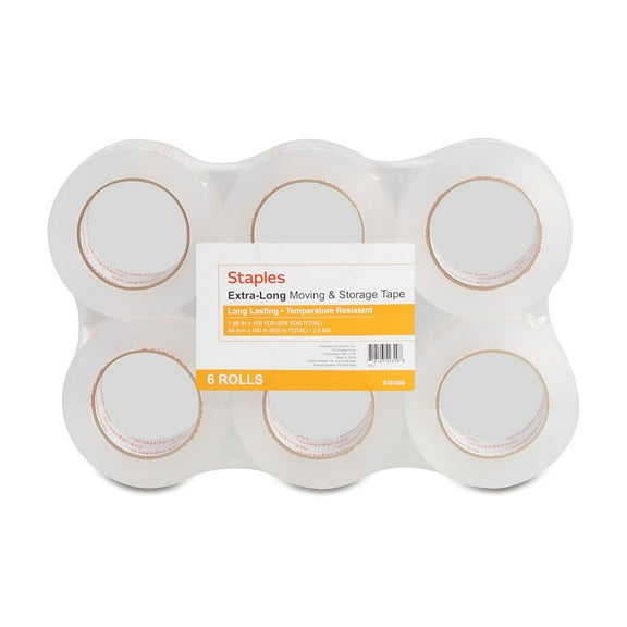 Staples Moving & Storage PKing Tape 1.88" x 109 Yds Clear 6/RL (ST-A26-L6) 52208/ST-A26-L6