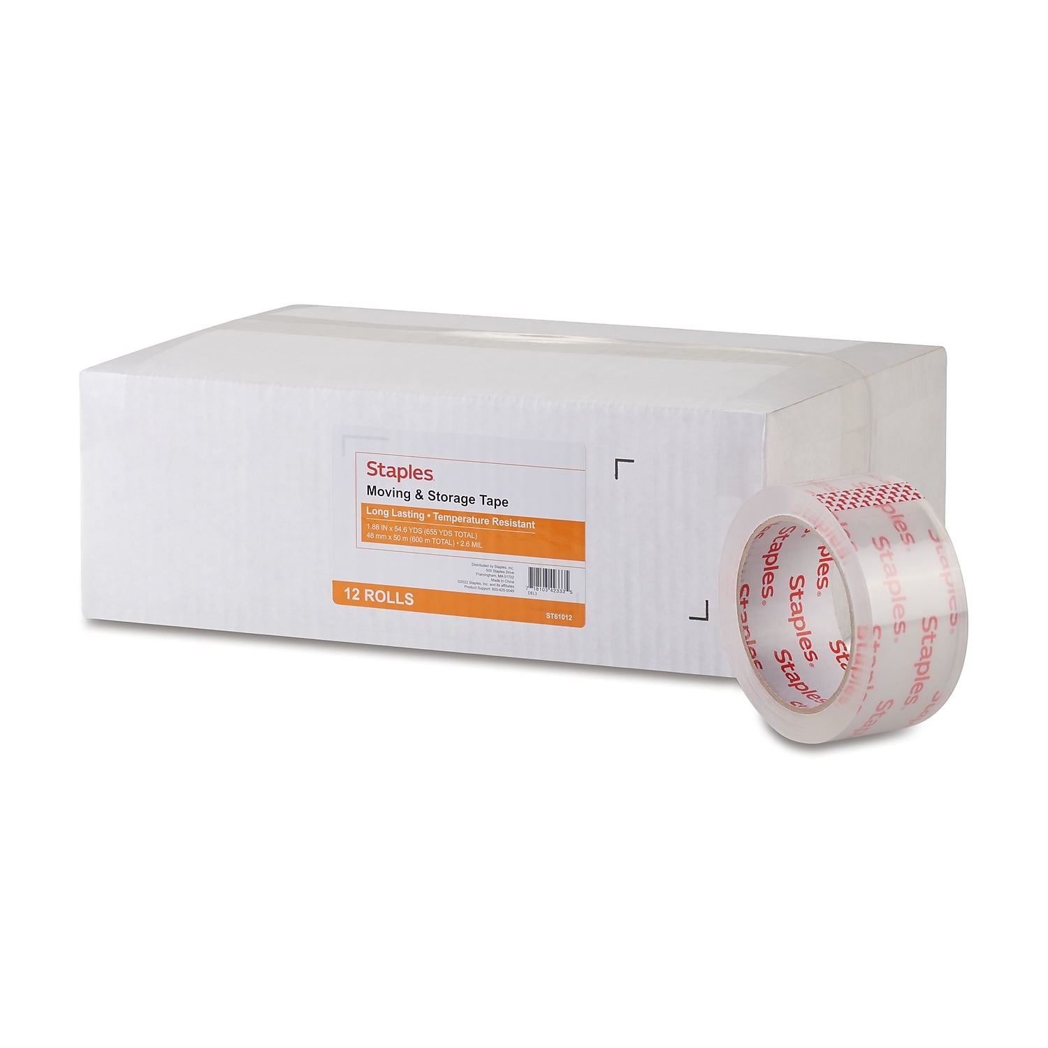 Staples Moving & Storage Packing Tape 1.88"W x 54.6 yds. Clear 24/Carton ST61012/52528VS