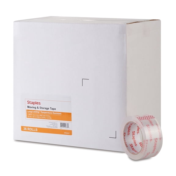 Staples Moving & Storage Packing Tape 1.88" x 54.6 yds. Clear 72/Carton ST61017/52219VS