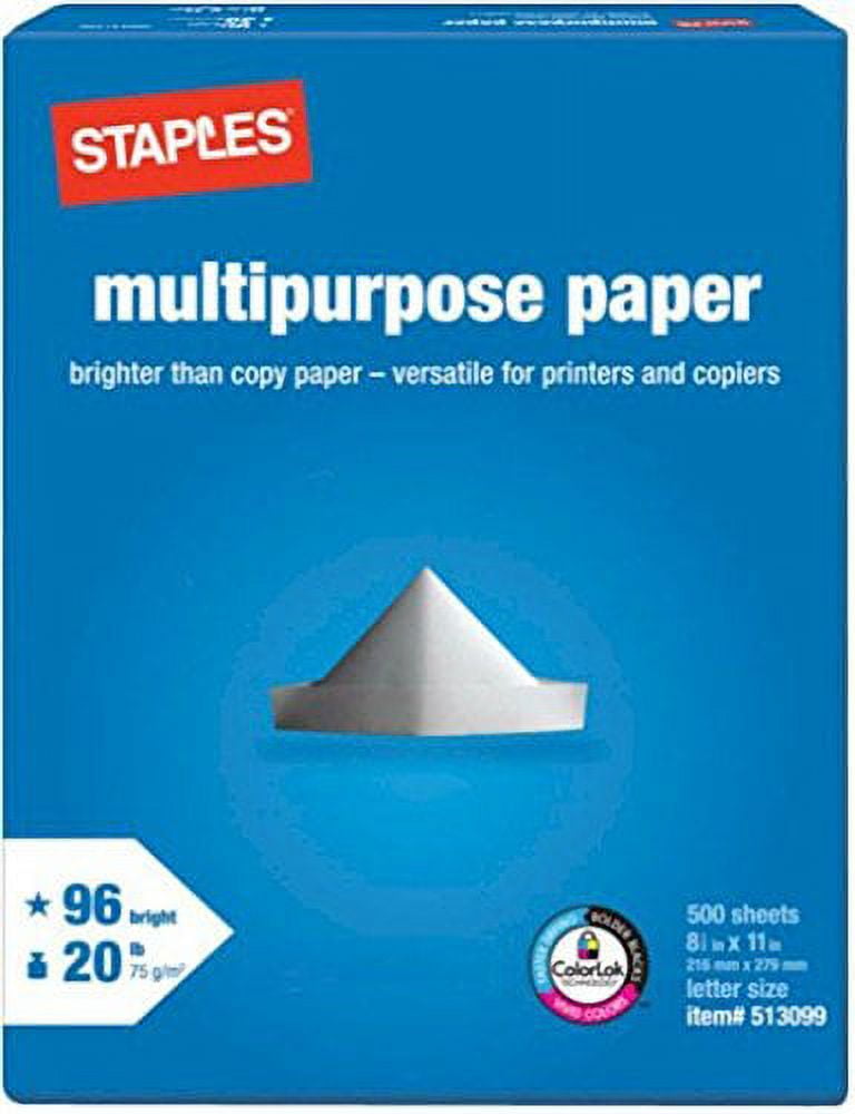 Staples Multipurpose Laser Inkjet Printer Paper, Bright White - Walmart.com