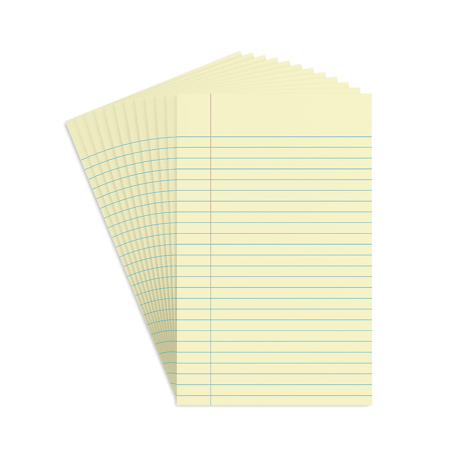 Staples Notepads 5" x 8" Narrow Ruled Canary 50 Sh./Pad 12 Pads/PK