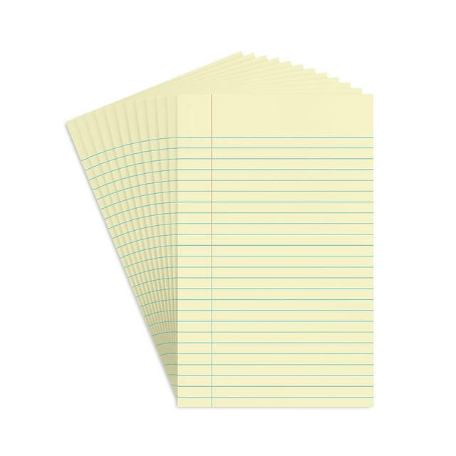 Staples Notepads 5" x 8" Narrow Ruled Canary 50 Sh./Pad 12 Pads/PK TR57293/18601