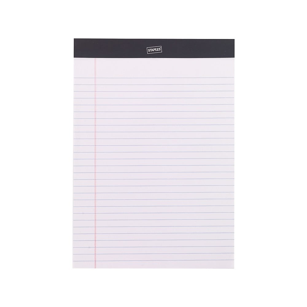 Staples Notepads 8.25" x 11.75" Wide White 50 Sh./Pad 72 Pads/PK TR57339CT