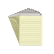 Staples Notepads, 8.5-inch x 11.75-inch, Narrow Ruled, Canary, 50 Sheets/Pad, 12 Pads/Pack (TR57383)