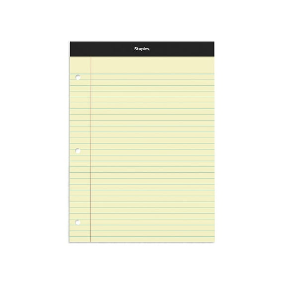 Staples Notepads 8.5" x 11.75" Wide Yellow 100 Sh./Pad 6 Pads/PK 478871