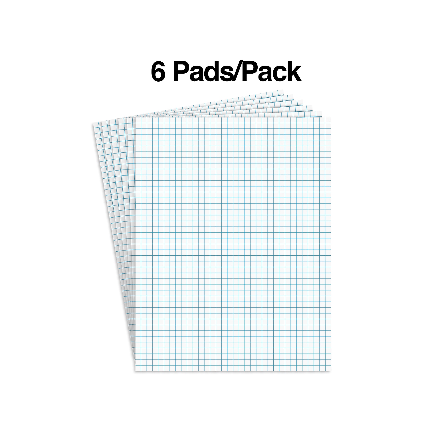 Staples Notepads 8.5" x 11" Graph Ruled White 50 Sheets/Pad 18/Carton ST57333VS