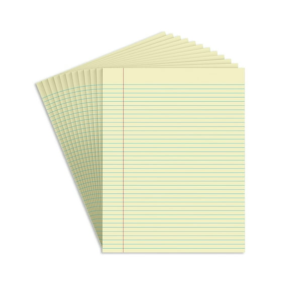 Staples Notepads 8.5" x 11" Narrow Canary 50 Sh./Pad 12 Pads/PK (11296) 246801