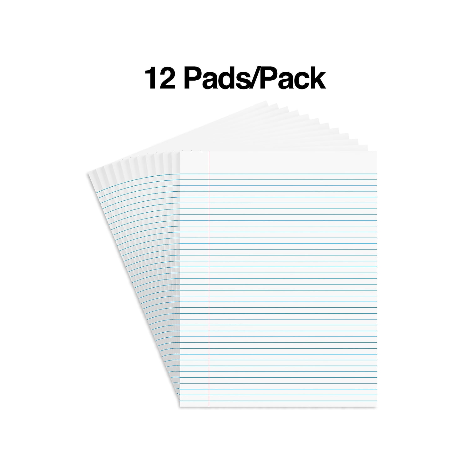Staples Notepads 8.5" x 11" (US letter) Narrow Ruled White 50 Sheets/Pad 24/Carton ST57420/TR574VS