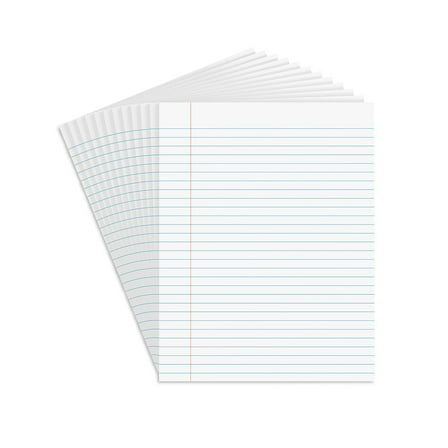 Staples Notepads 8.5" x 11" Wide White 50 Sh./Pad 12 Pads/PK 154120