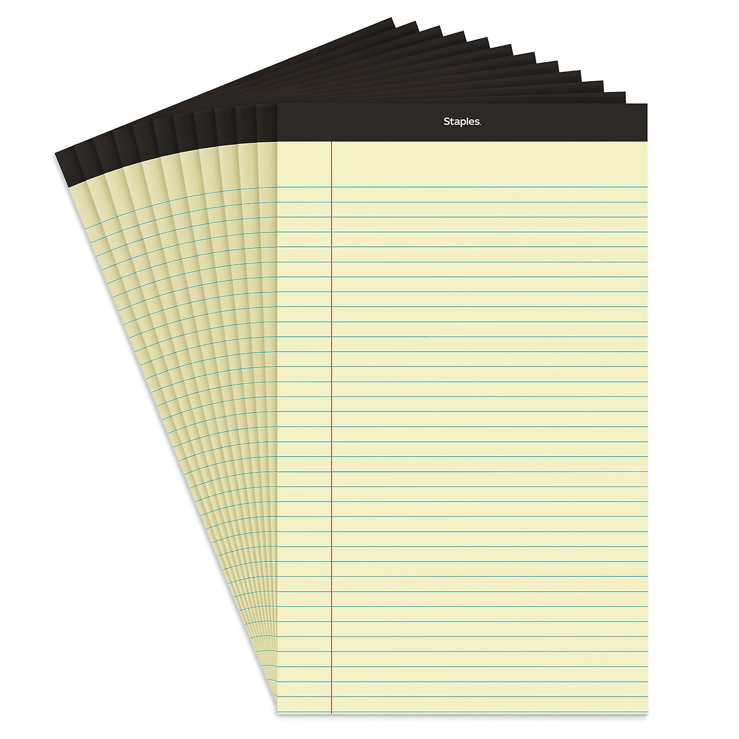 Staples Notepads 8.5" x 14" Wide Yellow 50 Sheets/Pad 12 Pads/PK (26830) 163857