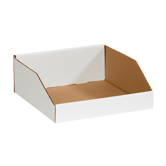 Staples Open Top Bin Boxes 12" x 12" x 4 1/2" White 50/Bundle BSBNMT12124