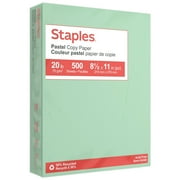 Staples Pastel Colored Copy Paper 8 1/2" x 11" Green 500/Ream (14781)