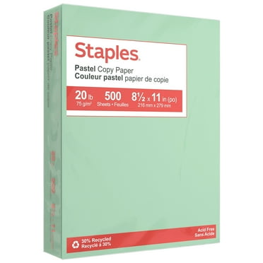Staples Pastel Colored Copy Paper 8 1/2" x 11" Green 500/Ream (14781)