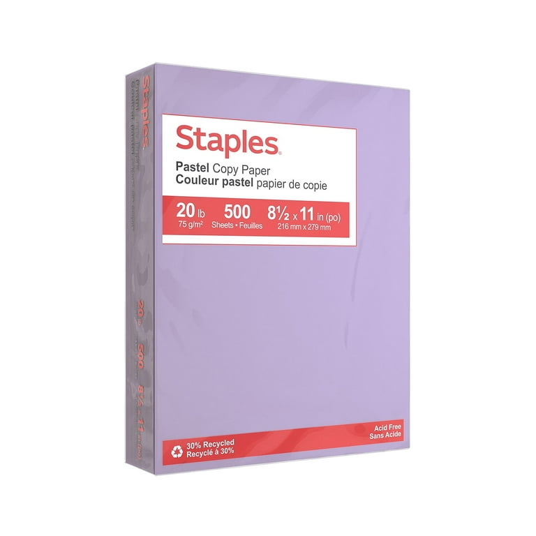 Staples 492071 30% Recycled 8.5-Inch X 11-Inch Copy Paper 20 Lbs 92  Brightness 500/Rm