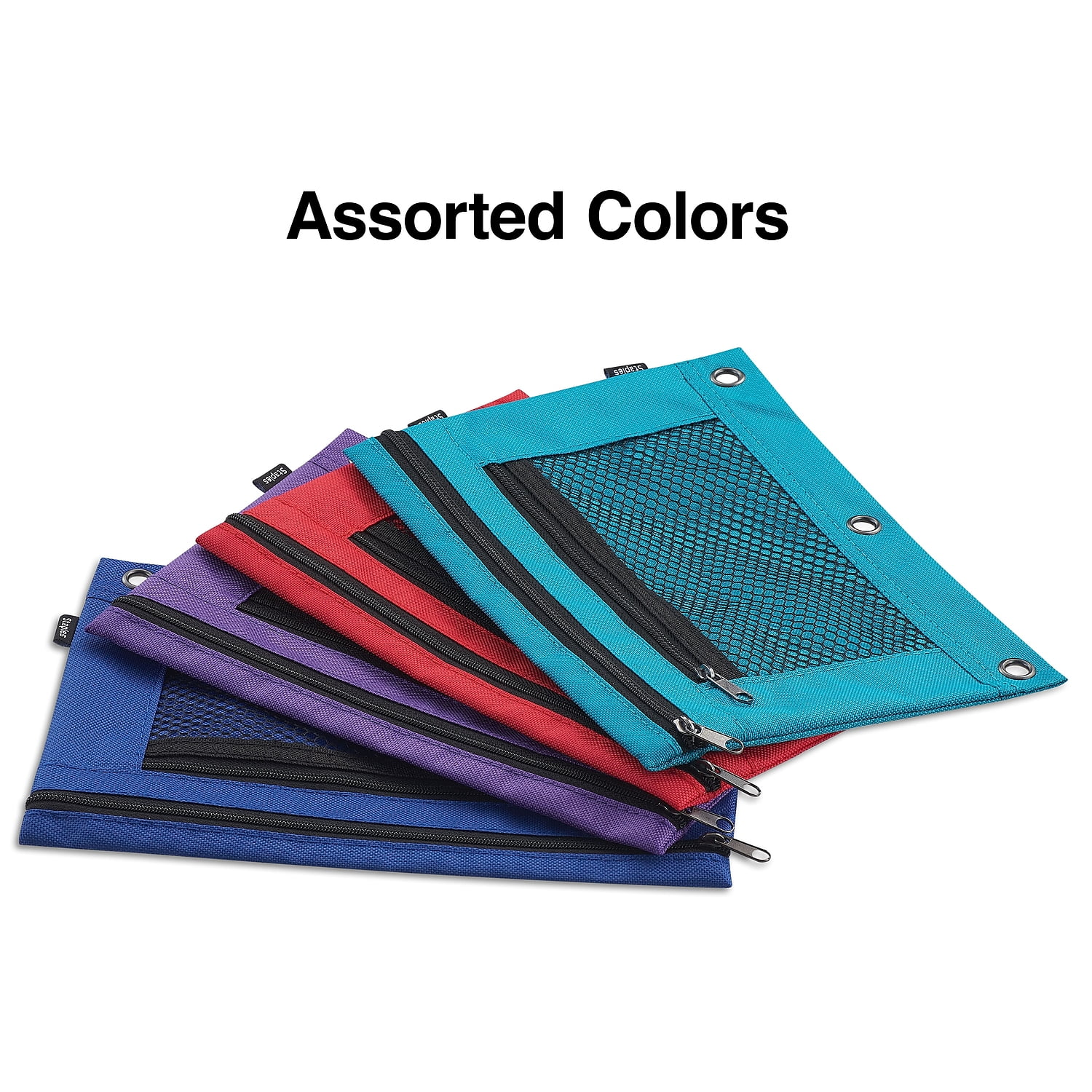 Staples Pencil Pouch Assorted Colors 53276