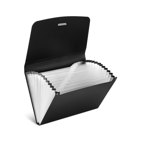 Staples Plastic Accordion File 13-Pocket Letter Size Black (TR51807)
