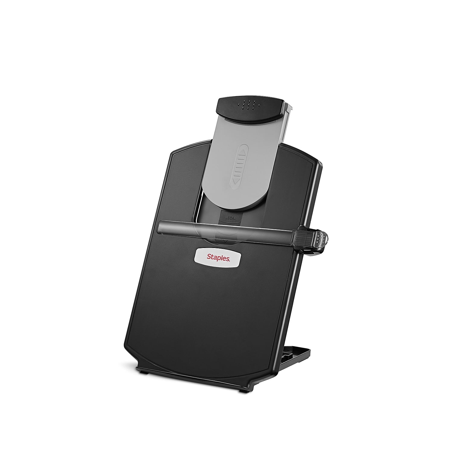 Document Frame Stand Staples Plastic Document Stand with Clip & Guide Bar Black 2/Pack ...