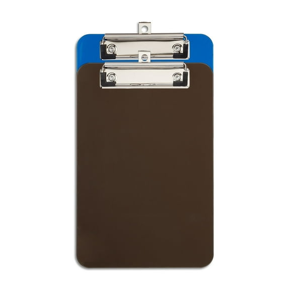 HITOUCH BUSINESS SERVICES Plastic Clipboards Memo Size Translucent Blue/Translucent Black 2/PK 21423