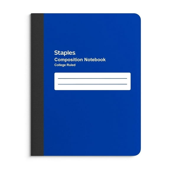 Staples Poly Composition Notebook 7.5" x 9.75" College Ruled 80 Sheets Assorted Colors 24/Carton