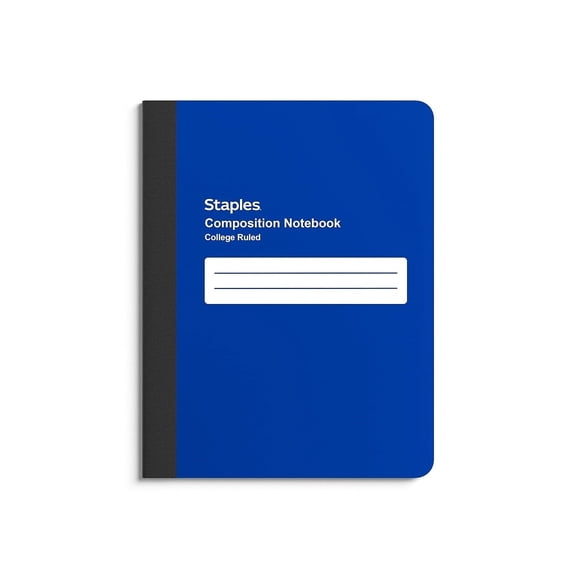 Staples Poly Composition Notebook 9.75" x 7.5" College Ruled 70 Sh Asst 126464