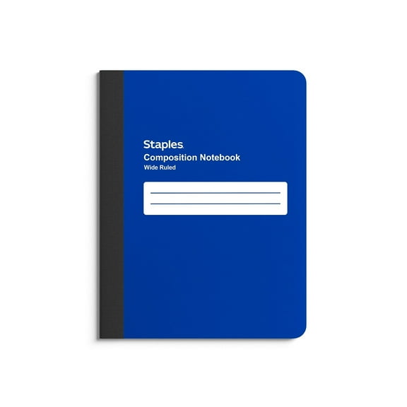 Staples Poly Composition Notebook Blue Wide Ruled 9-3/4" x 7-1/2" Each TR55086N/55086
