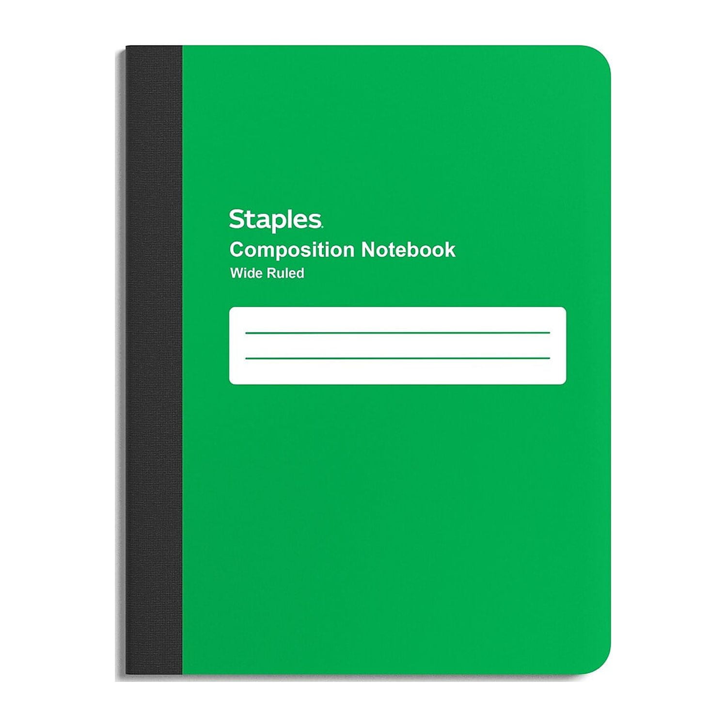 Staples Poly Composition Notebook Wide Ruled 8" x 101/2" Green