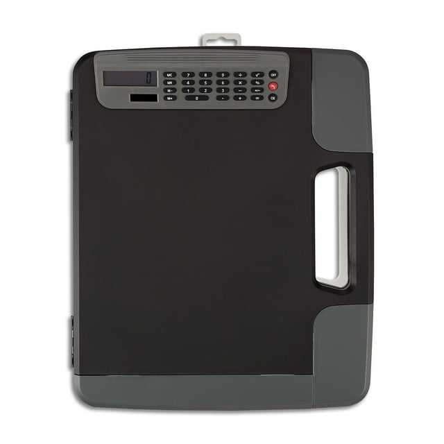 Staples HeavyDuty Black Plastic Portable Clipboard with Calculator