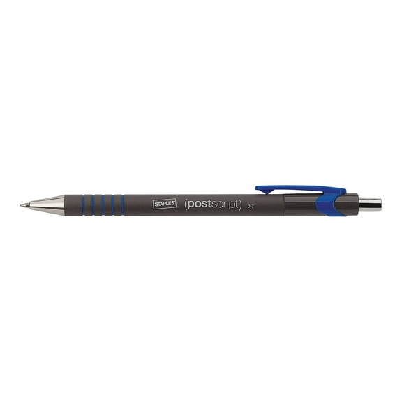 Staples Postscript Retractable Ballpoint Pens Fine Point Blue Ink 36/Carton 18266-CCVS