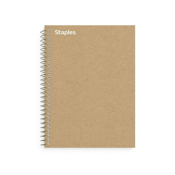 Staples Premium 1-Subject Notebook 5.875" x 9" College Ruled 100 Sheets Brown 3/Pack ST52120NVS