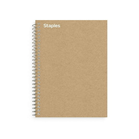 Staples Premium 1-Subject Notebook 5.875" x 9" College Ruled 100 Sheets Brown 3/Pack ST52120NVS
