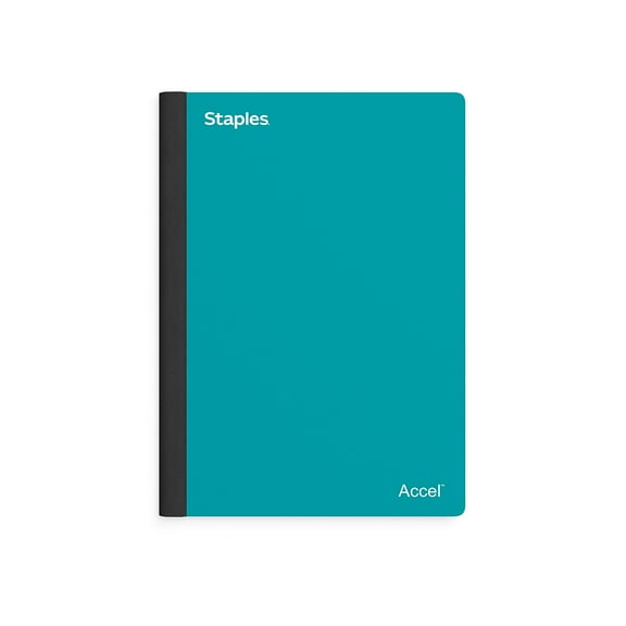 Staples Premium 2-Subject Notebook 6" x 9.5" College Ruled 100 Sheets Teal (TR58328) ST58328CVS