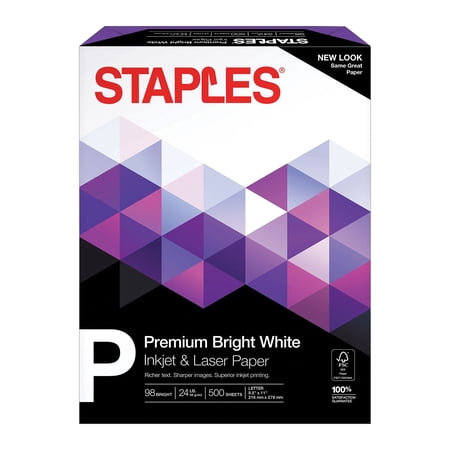 Staples Premium 8.5" x 11" Multipurpose Paper 24 lbs. 98 Bright 500/Ream 733332