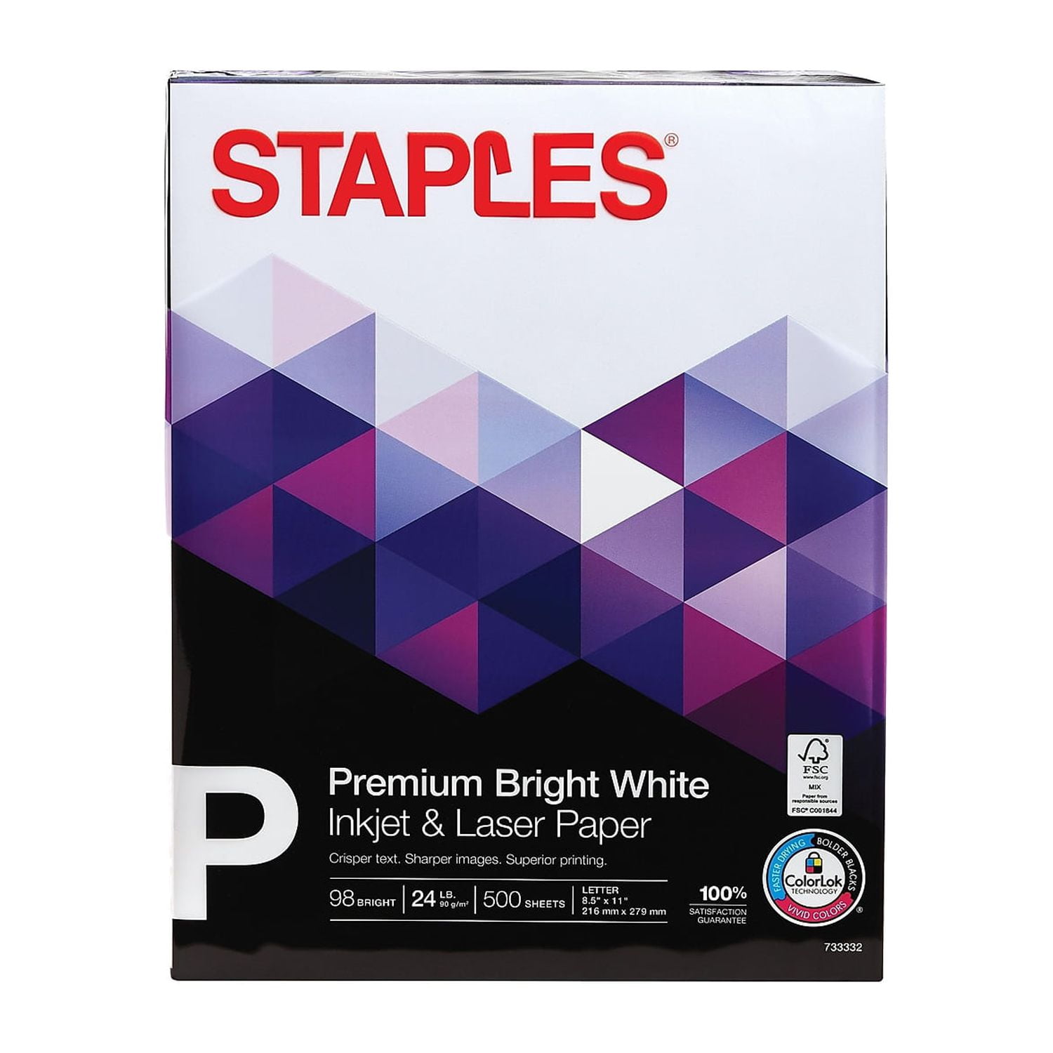 Staples Staples Multipurpose Copy Fax Laser Inkjet Printer Paper, 8 1/2  Inch X 11 Letter Size, 20 Lb. Density, 96 Bright White, Acid Free, 2 Reams